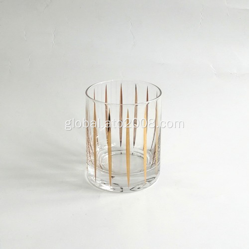 glass tumblers drinking Glass Tumbler With Gold Decal Supplier